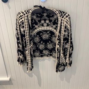 Apricot lace embroidered cape